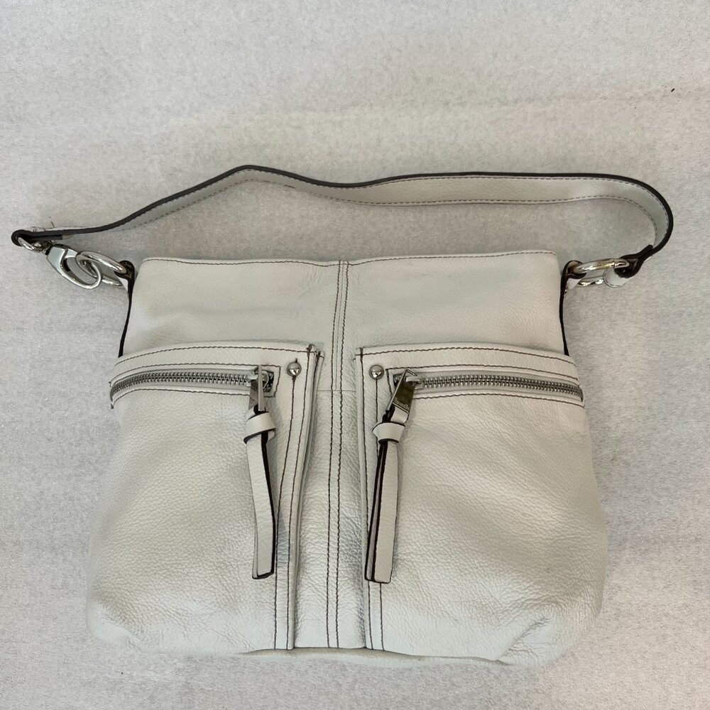 Tignanello cream genuine leather shoulder bag